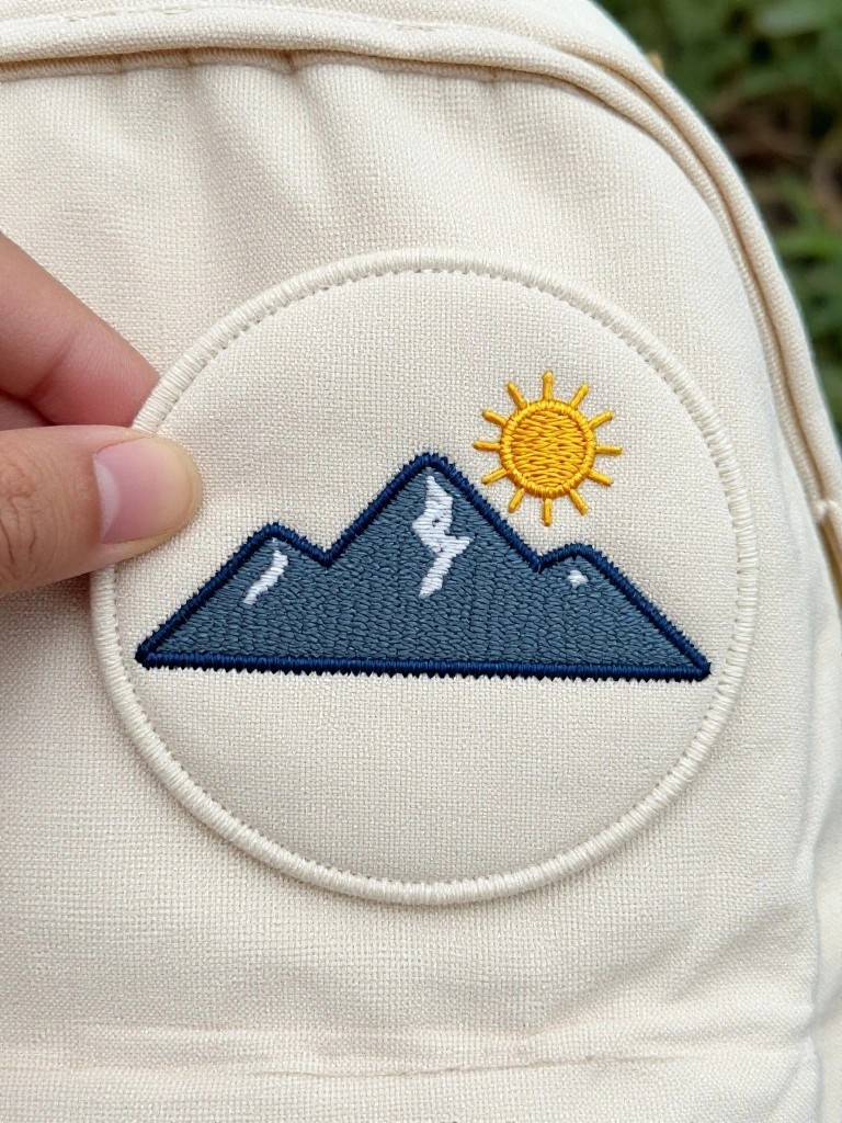 Sunny Peaks Patch on Canvas Bags