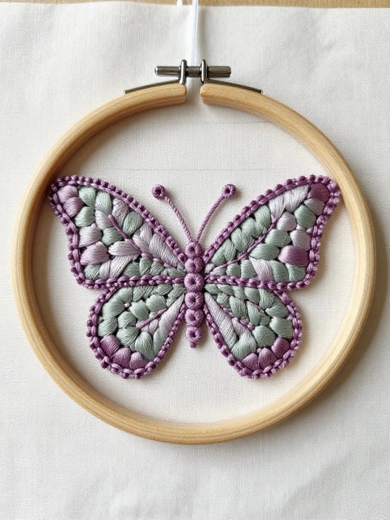 Textured Purple Butterfly Hoop