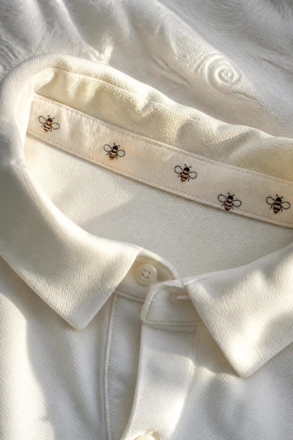 Light blue skirt pocket embroidered with bunny holding orange carrot